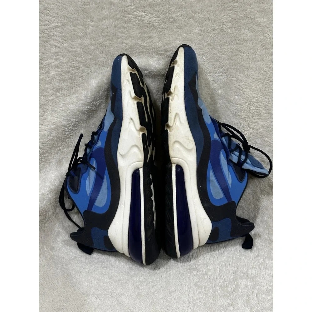 Nike Air Max 270 React Men Size 10‎ Blue Logo Running Shoes Sneakers CI3866-400